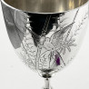 Victorian Sterling Silver Aesthetic Style Engraved Decorated Goblet