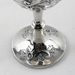 Very Decorative Victorian Embossed Sterling Silver Goblet
