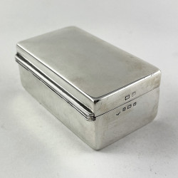 Smart Good Quality Plain Rectangular Sterling Silver Box