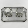 Superb Quality and Stylish Sterling Silver Desk Two Bottle Inkstand