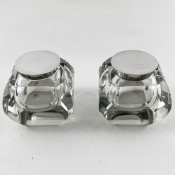 Superb Quality and Stylish Sterling Silver Desk Two Bottle Inkstand