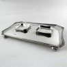 Superb Quality and Stylish Sterling Silver Desk Two Bottle Inkstand