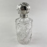Large Size Sterling Silver and Cut Glass Perfume Bottle (1900)