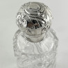 Large Size Sterling Silver and Cut Glass Perfume Bottle