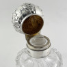 Large Size Sterling Silver and Cut Glass Perfume Bottle