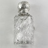 Large Size Sterling Silver and Cut Glass Perfume Bottle