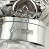 Large Size Sterling Silver and Cut Glass Perfume Bottle