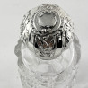 Large Size Sterling Silver and Cut Glass Perfume Bottle