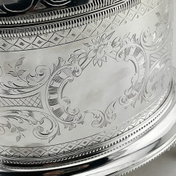Impressive Large Oval Victorian Silver Plated Biscuit Box