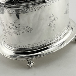 Impressive Large Oval Victorian Silver Plated Biscuit Box