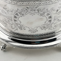 Impressive Large Oval Victorian Silver Plated Biscuit Box