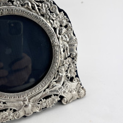 Ornate Victorian Sterling Silver Photo Frame in Shaped Form