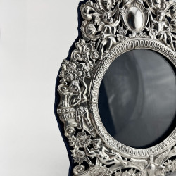 Ornate Victorian Sterling Silver Photo Frame in Shaped Form