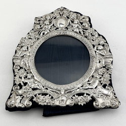 Ornate Victorian Sterling Silver Photo Frame in Shaped Form