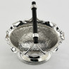 Unusual Victorian Silver Plated Sugar Basket with Fixed Ebony Wood Bar Handle