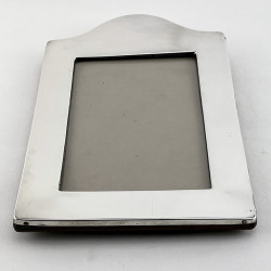 Smart Rectangular Sterling Silver Photo Frame with Serpentine Top