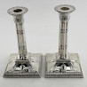 Pair of Classical Style Victorian Silver Plated Candlesticks (c.1890)