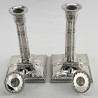 Pair of Classical Style Victorian Silver Plated Candlesticks