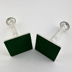 Pair of Classical Style Victorian Silver Plated Candlesticks