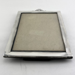 Rectangular Sterling Silver Photo Frame with Plain Silver Border