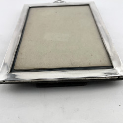 Rectangular Sterling Silver Photo Frame with Plain Silver Border