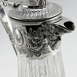 Superb Quality Late Victorian Silver Plated and Cut Glass Claret Jug