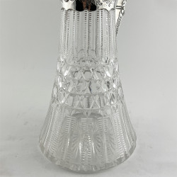 Superb Quality Late Victorian Silver Plated and Cut Glass Claret Jug