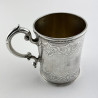 Victorian Sterling Silver Childs Christening Mug in a Cylindrical Form
