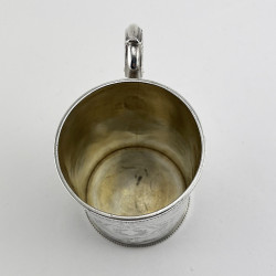 Victorian Sterling Silver Childs Christening Mug in a Cylindrical Form