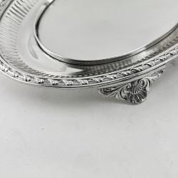 Oval Victorian Silver Plated and Cut Glass Biscuit Box