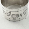 Six Victorian Sterling Silver Boxed Aesthetic Movement Napkins Rings