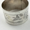 Six Victorian Sterling Silver Boxed Aesthetic Movement Napkins Rings