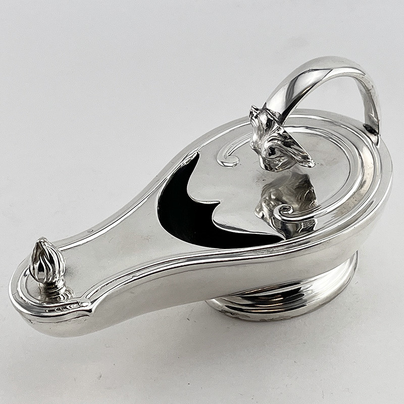 Victorian Silver Plated Spoon Warmer in the Style of an Aladdin's Lamp