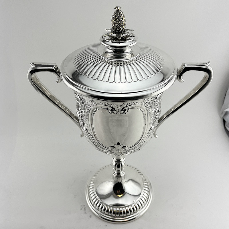 Large Impressive Victorian Silver Plated Lidded Trophy Cup (c.1895) Large Impressive Victorian Silver Plated Lidded Trophy Cup (c.1895)