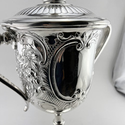 Large Impressive Victorian Silver Plated Lidded Trophy Cup