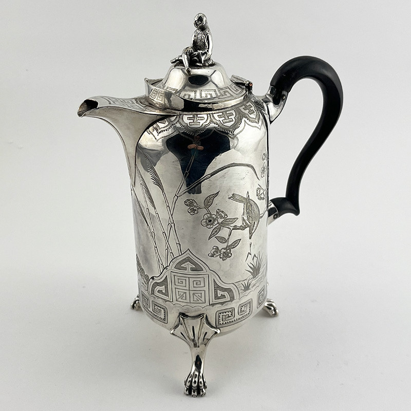 Engraved Aesthetic Movement Style Silver Plated Jug (c.1890)