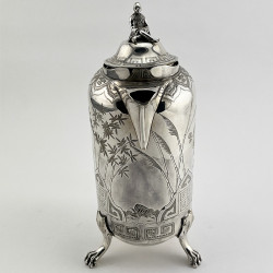 Engraved Aesthetic Movement Style Silver Plated Jug