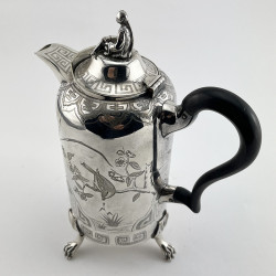 Engraved Aesthetic Movement Style Silver Plated Jug