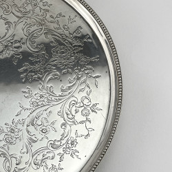 George III Sterling Silver Salver with Raised Beaded Border