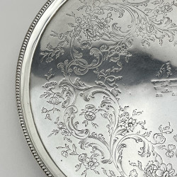 George III Sterling Silver Salver with Raised Beaded Border