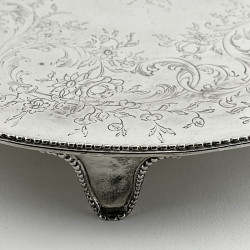 George III Sterling Silver Salver with Raised Beaded Border