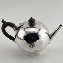 Stylish Plain Victorian Silver Plated Bullet Shaped Tea Pot