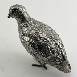 Superb Pair of Quality Sterling Silver Standing Grouse