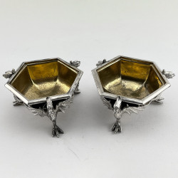 Unusual Pair of Victorian Silver Plated Salts