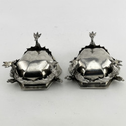 Unusual Pair of Victorian Silver Plated Salts