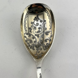 Beautiful Boxed Pair of Sterling Silver Serving Spoons