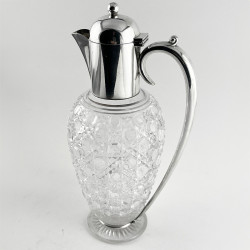 Elegant Style Late Victorian Silver Plated Claret Jug with Plain Mount