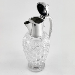 Elegant Style Late Victorian Silver Plated Claret Jug with Plain Mount