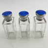 Beautiful Boxed Set of Asprey Enamel and Silver Perfume Bottles