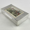 Unusual Sterling Silver Cigar or Cigarette Box with Hunting Scene
